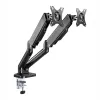 WINX RISE Pro Dual Full Motion Monitor Arm - Gazowy sprężynowy montaż biurkowy na 2 ekrany 17 inch-32 inch, VESA 75/100, 18kg całkowicie, zacisk i przelotka, czarny