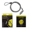 WINX Secure Max Uniwersalna linka zabezpieczająca z zamkiem szyfrowym - 4-cyfrowy, przestawialny kod, pleciona stal, 1,8 m, czarno-srebrny