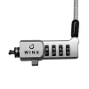WINX Secure Max Uniwersalna linka zabezpieczająca z zamkiem szyfrowym - 4-cyfrowy, przestawialny kod, pleciona stal, 1,8 m, czarno-srebrny