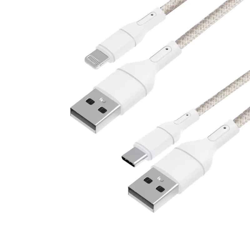 WINX USB do Type-C|Lightning Kable do ładowania 2-w-1 Kabel rozdzielany 1,2 m Czarny