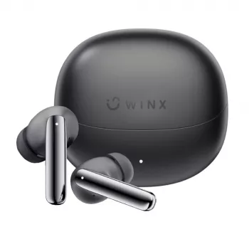 WINX VIBE More Adaptive ANC Earpods Bezprzewodowe Słuchawki Bluetooth 5.3 z Podwójnym Mikrofonem ENC, Trybem Gry, IPX4, Etui Ładującym USB-C, 30H Całkowitego Czasu Odtwarzania, Czarny