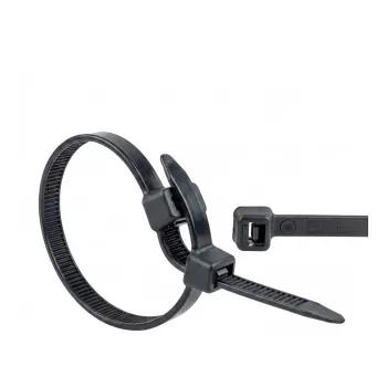 Opaska kablowa WKK 370 mm 7,60 mm Czarna UV-stabilizowana 100 szt.
