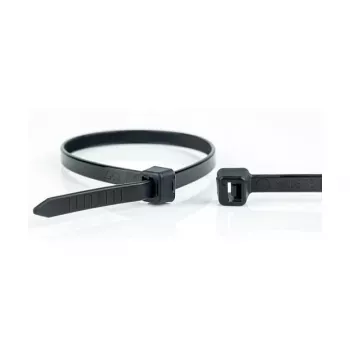 WKK opaski kablowe nylonowe czarne stabilizowane UV 100 x 2,5 mm, 100 sztuk