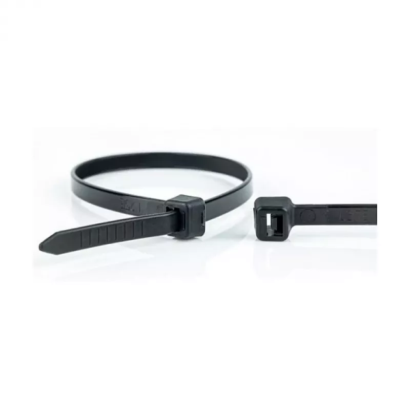 WKK opaski kablowe nylonowe czarne stabilizowane UV 100 x 2,5 mm, 100 sztuk