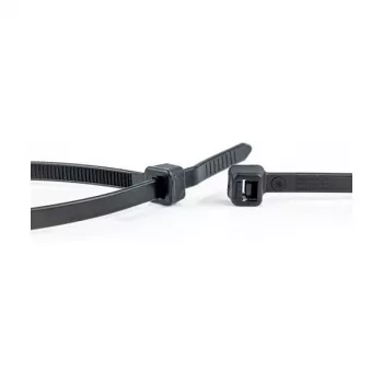 WKK opaski kablowe nylonowe czarne stabilizowane UV 100 x 2,5 mm, 100 sztuk
