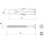 WKRĘT-MET RU-06045 Kołek uniwersalny 6 x 45 mm, 100 sztuk, szary