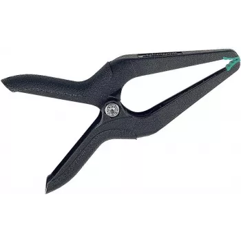 Wolfcraft 3431000 Zestaw precyzyjnych zacisków sprężynowych Microtip, 2 sztuki, szerokość zaciskania 60 mm, szczęki niepowodujące uszkodzeń, czarno-pomarańczowy