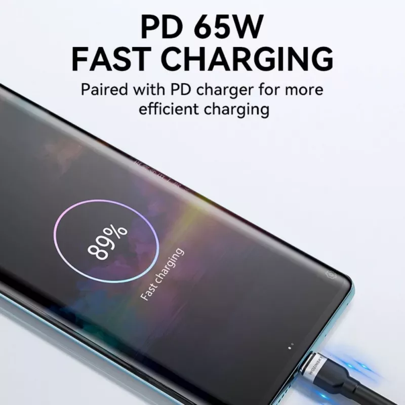 Wozinsky 1 m USB-C na USB-C Kabel 60W PD Szybkie Ładowanie i Synchronizacja Danych Czarny
