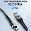 Wozinsky 1 m USB-C na USB-C Kabel 60W PD Szybkie Ładowanie i Synchronizacja Danych Czarny