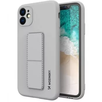Wozinsky Apple iPhone 12 Pro Max Kickstand Case Silicone Case with Stand Silver