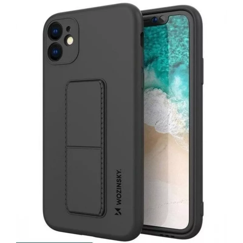 Wozinsky Apple iPhone 12 Pro Max Silicone Case with Stand Black