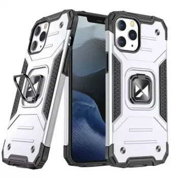 Wozinsky Apple iPhone 13 Ring Armor Case z podstawką, wytrzymała obudowa, srebrny