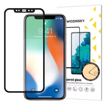 Wozinsky Super Tough Full Glue Tempered Glass Full Screen Case Friendly Screen Protector do Apple iPhone XR / iPhone 11 Czarny