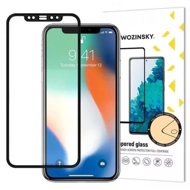 Wozinsky Super Tough Full Glue Tempered Glass Full Screen Case Friendly Screen Protector do Apple iPhone XR / iPhone 11 Czarny