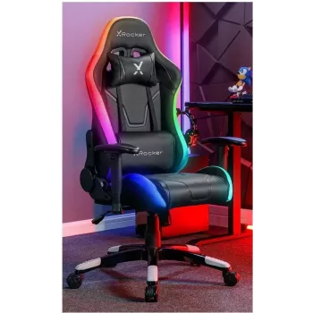 X Rocker Agility Compact eSports Gaming Office Chair z Oświetleniem LED i Sterowaniem Aplikacją - Czarny (2023028)