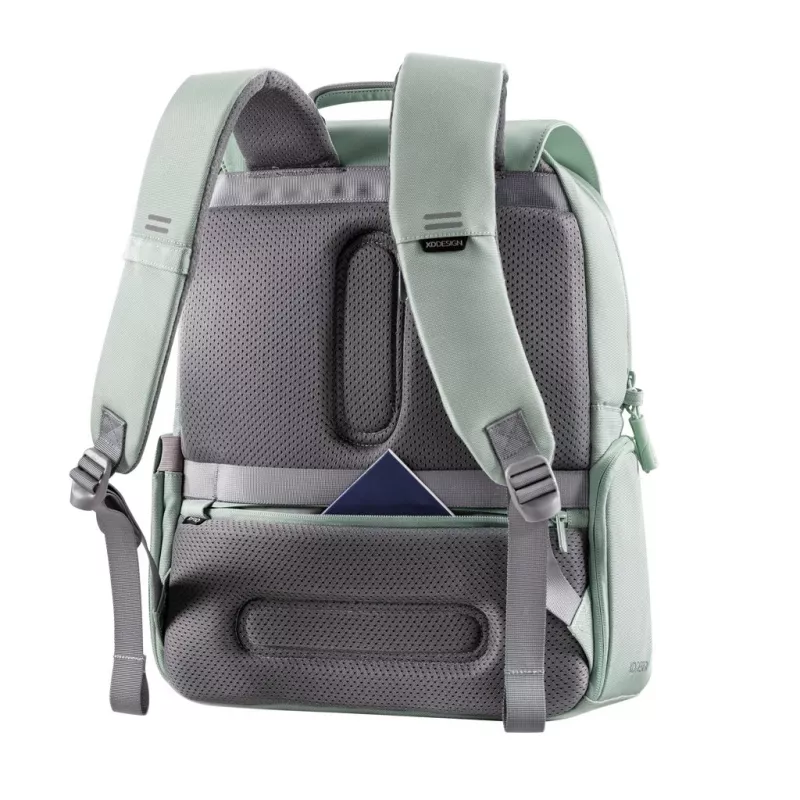 XD Design Soft Daypack Mint 15L Plecak na laptopa z recyklowanego PET, antykradzieżowy, z portem USB i ochroną RFID
