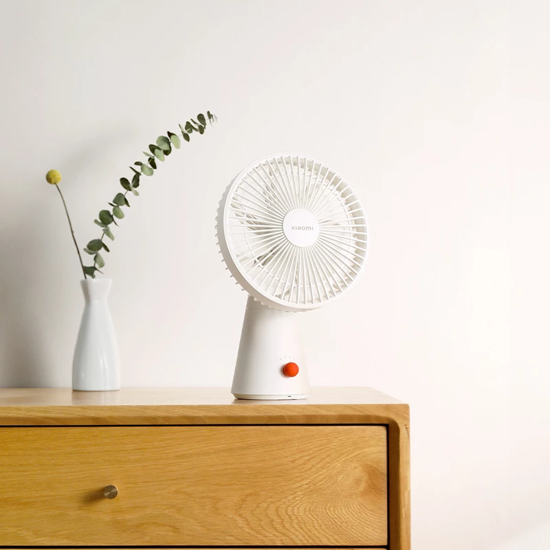 Xiaomi Rechargeable Mini Fan BHR6089GL 2000mAh USB przenośny wentylator ręczny z odłączaną podstawą, 4 prędkości, silnik bezszczotkowy, biały