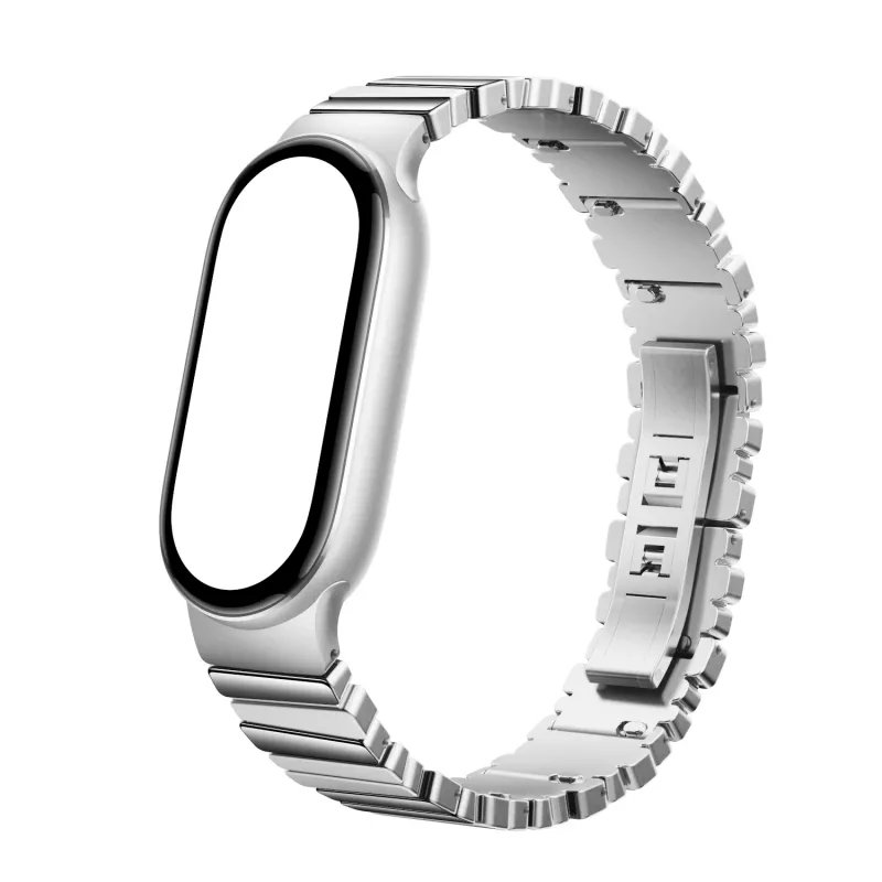 Xiaomi Smart Band 10 asymetryczny metalowy pasek – srebrny