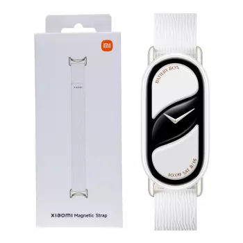 Xiaomi Smart Band 10 Magnetyczny pasek ze skóry Kona - Biały lodowcowy