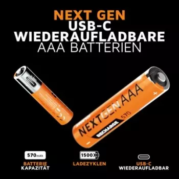 Xtorm NextGen Baterie AAA USB-C Ładowalne (4-Pak) - 1.5V Li-ion 600mAh