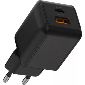 Xtorm NextGen GaN3 Ultra 70W ładowarka ścienna PD USB-C i USB-A czarna XECNG701