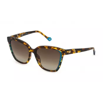YALEA Women's Sunglasses SYA028N550743 Havana Acetate Square Frame Gradient Brown Lens UV400
