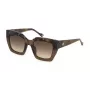 YALEA Women's Sunglasses SYA053V5107AY Cat Eye Havana Acetate Frame Brown Gradient Lens 51/22/135 mm