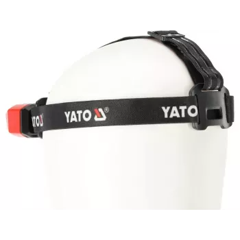 Yato YT-08594 COB LED Lampa robocza z podstawą magnetyczną i haczykiem obrotowym, 200 lm, 3x AA, czarno-czerwona