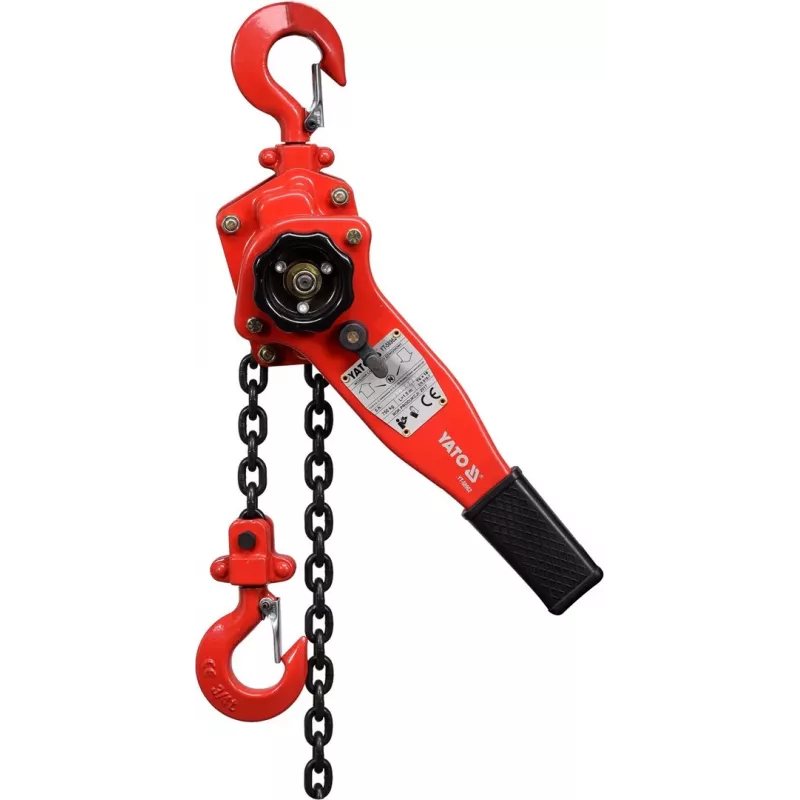 Yato YT-58962 ręczny wciągnik łańcuchowy 750 kg, wysokość podnoszenia 1,5 m, czerwony