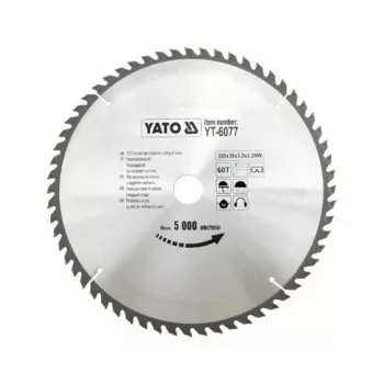 Yato YT-6077 Tarcza do cięcia drewna 300mm x 30mm otwór, 40 zębów, z węglików spiekanych