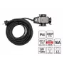 Yato YT-81162 Przedłużacz zasilania 20 m, 3 gniazda AC, wewnątrz/na zewnątrz, czarny