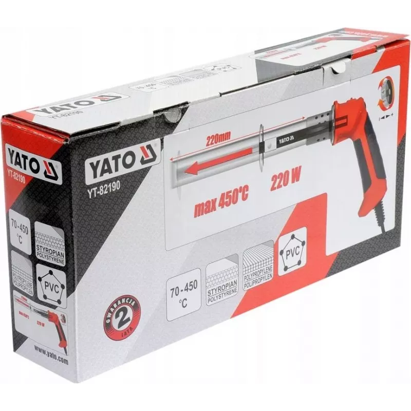 Yato YT-82190 Opalarka Przecinarka 450 °C 220 W Pomarańczowa, Stal