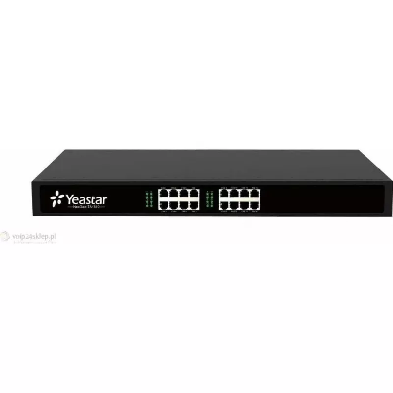 Yeastar TA1610 16-Port FXO VoIP Gateway - 2x RJ45, 16x RJ11, 1U Rackmount