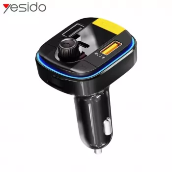 YESIDO Bluetooth do FM Transmitter 43W Szybka Ładowarka Samochodowa Y45 Czarny