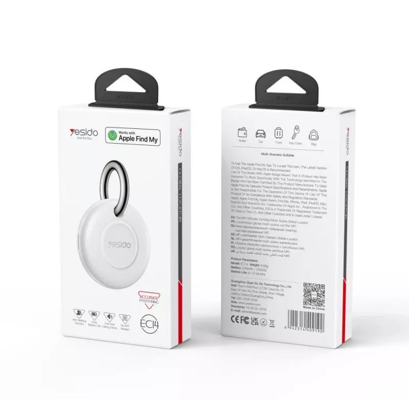 YESIDO GPS Tracker Compact with Apple Find My - Biały