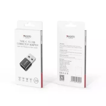 YESIDO GS09 Mini Aluminum Alloy USB Type-C to USB-A OTG Adapter Black