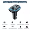 YESIDO Y44 Odtwarzacz MP3 Ładowarka Samochodowa Bluetooth z QC3.0, Wyświetlacz LED, Głośnomówiący, Czarny