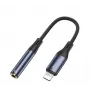 YESIDO YAU37 Lightning do 3.5mm Adapter Audio, Pleciony Nylon, Stop Aluminium, Czarny, 12cm