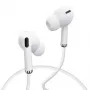 YESIDO YH33 Przewodowe słuchawki douszne stereo z wbudowanym mikrofonem, wtyk 3,5 mm, płaski kabel bez plątania, biały