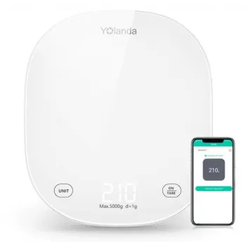 Yolanda CK10A Smart Kitchen Scale z Bluetooth, 3000g pojemność, 0.1g dokładność, ładowanie USB-C