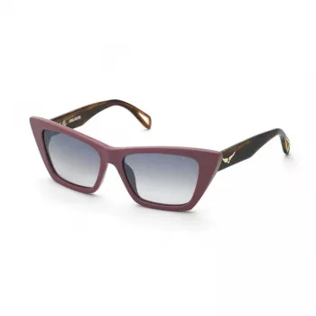 OKULARY PRZECIWSŁONECZNE ZADIG & VOLTAIRE SZV419-55816X Damskie, Oprawa Acetatowa, Szare Soczewki Lustrzane 55/16/140 mm