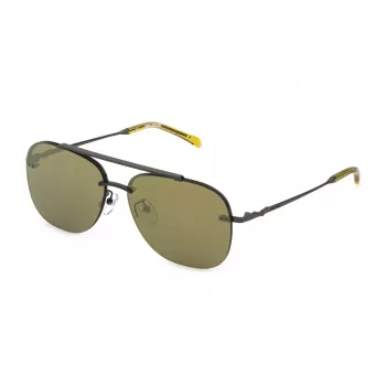 ZADIG & VOLTAIRE SZV277-60568G Okulary przeciwsłoneczne męskie Havana/Brązowa oprawka Zielone szkła 60/14/140 mm