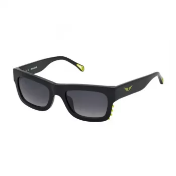 ZADIG & VOLTAIRE SZV303-52700Y Damskie okulary przeciwsłoneczne prostokątne czarno-szare 52mm