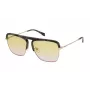 ZADIG & VOLTAIRE SZV321 Okulary przeciwsłoneczne - Męska oprawka pilotka kwadratowa - Czarna - Soczewki z szarym odcieniem - 60/13/140 mm