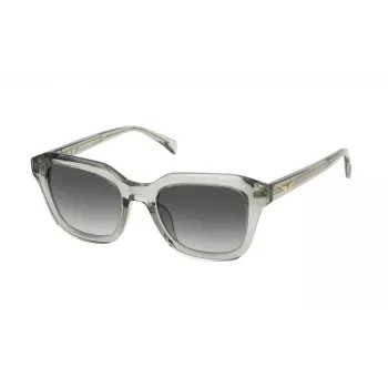 ZADIG & VOLTAIRE SZV364-5009RM Unisex Prostokątne Okulary Przeciwsłoneczne - Czarna Oprawka Acetatowa, Szare Soczewki Gradientowe - 50/17/140 mm