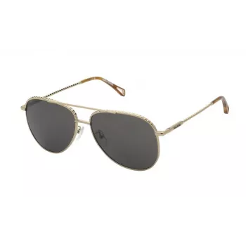 ZADIG & VOLTAIRE SZV378 Okulary przeciwsłoneczne dla mężczyzn - czarna oprawka, szare szkła - 58/17/140 mm