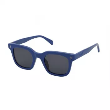 ZADIG & VOLTAIRE SZV401-480D82 Unisex Prostokątne Okulary Przeciwsłoneczne - Czarna Oprawka Acetatowa, Szare Soczewki Poliwęglanowe, 48/17/140 mm