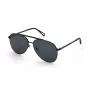 ZADIG & VOLTAIRE SZV415-600531 Unisex Kwadratowe Okulary Przeciwsłoneczne, Czarna Oprawka Acetatowa, Szare Soczewki Poliwęglanowe, Ochrona UV400