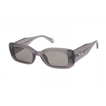 Okulary przeciwsłoneczne ZADIG & VOLTAIRE damskie kocie oko SZV372-4906A5 - czarna oprawka acetatowa, szare soczewki gradientowe, ochrona UV400