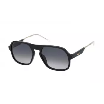 Okulary przeciwsłoneczne ZADIG & VOLTAIRE damskie SZV365-570700 Czarna oprawka acetatowa kwadratowa Szare soczewki poliwęglanowe 57mm